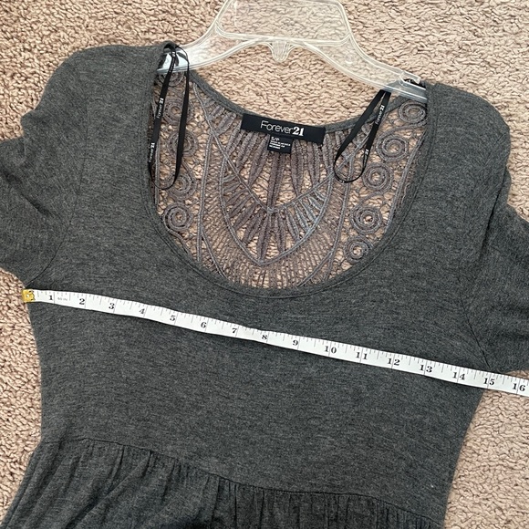 Forever 21 Gray Dress Size Small with Open Lace Back - Picture 6 of 6